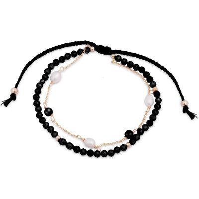 Luxenter Armreif aus einer Metalllegierung und hydrothermalem Quarz Onyx mit 18K vergoldetem Finish Schwarz Einheitsgröße Luxenter Armreif aus einer Metalllegierung und hydrothermalem Quarz Onyx mit 18K vergoldetem Finish Schwarz Einheitsgröße
