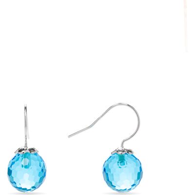 Luxenter Luxenter Ohrringe, 925er Sterlingsilber Geel und Aquamarin blauer Hydrothermalquarz rhodiniert Blau Einheitsgröße Luxenter Luxenter Ohrringe, 925er Sterlingsilber Geel und Aquamarin blauer Hydrothermalquarz rhodiniert Blau Einheitsgröße