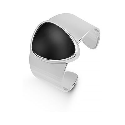 Luxenter Ring, Ring aus Sheak-Metall-Legierung und Onyx, rhodiniert Schwarz Einheitsgröße Luxenter Ring, Ring aus Sheak-Metall-Legierung und Onyx, rhodiniert Schwarz Einheitsgröße