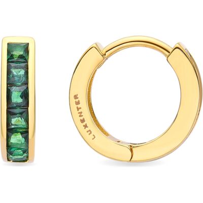 Luxenter Wudya Wudya Smaragdzirkonia-Ohrringe, aus 18 Karat Gelbgold Grün Einheitsgröße Luxenter Wudya Wudya Smaragdzirkonia-Ohrringe, aus 18 Karat Gelbgold Grün Einheitsgröße