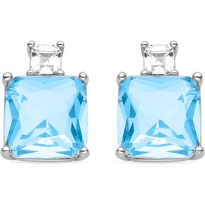 Luxenter 925 Sterling Silber Ohrringe mit rhodinierten Aquamarin-Zirkonia - Bashu Blau Einheitsgröße Luxenter 925 Sterling Silber Ohrringe mit rhodinierten Aquamarin-Zirkonia - Bashu Blau Einheitsgröße