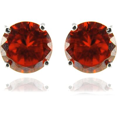 Luxenter, Ohrringe aus 925er Sterlingsilber und rubinroten, rhodinierten Zirkonias Rot Einheitsgröße Luxenter, Ohrringe aus 925er Sterlingsilber und rubinroten, rhodinierten Zirkonias Rot Einheitsgröße