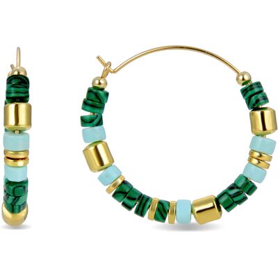 Luxenter Sterling Silber 925 Ohrringe mit Malachit in 18K Gelbgold - Ihun Grün Einheitsgröße Luxenter Sterling Silber 925 Ohrringe mit Malachit in 18K Gelbgold - Ihun Grün Einheitsgröße