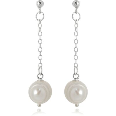 Luxenter Ohrringe, 925 Sterling Silber Kiarik und weiße Perle rhodiniert Mehrfarben Einheitsgröße Luxenter Ohrringe, 925 Sterling Silber Kiarik und weiße Perle rhodiniert Mehrfarben Einheitsgröße