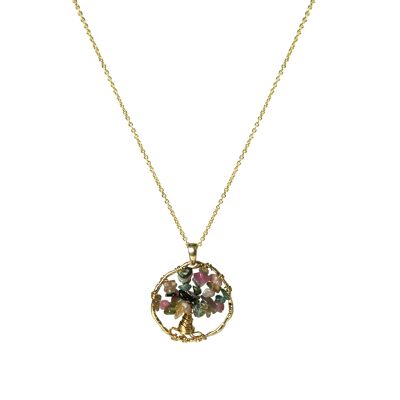 Collier Luxenter, Collier aus Metalllegierung und mehrfarbigen Turmalinen, 18K vergoldet Mehrfarben Einheitsgröße Collier Luxenter, Collier aus Metalllegierung und mehrfarbigen Turmalinen, 18K vergoldet Mehrfarben Einheitsgröße