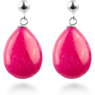 Luxenter Ohrringe, 925 Sterling Silber Kenitna und rosa Achat rhodiniert Rosa Einheitsgröße Luxenter Ohrringe, 925 Sterling Silber Kenitna und rosa Achat rhodiniert Rosa Einheitsgröße