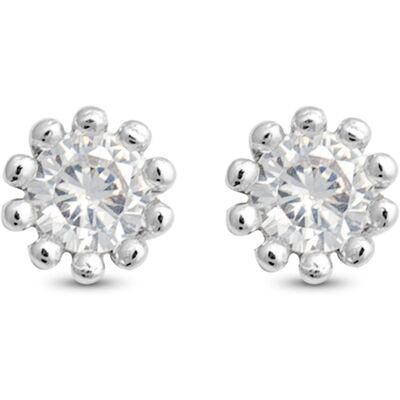 Luxenter Ohrringe, 925er Sterlingsilber, rhodiniert und mit glänzenden Zirkonias besetzt Weiß Einheitsgröße Luxenter Ohrringe, 925er Sterlingsilber, rhodiniert und mit glänzenden Zirkonias besetzt Weiß Einheitsgröße