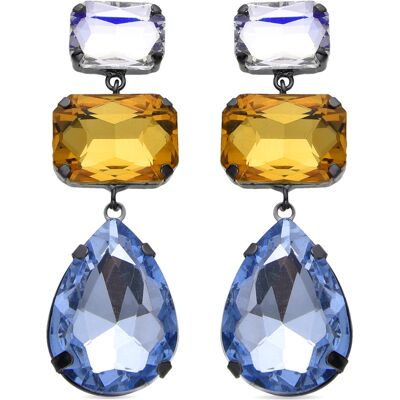 Luxenter Ifar-Ohrringe aus 18 Karat Gelbgold Blau Einheitsgröße Luxenter Ifar-Ohrringe aus 18 Karat Gelbgold Blau Einheitsgröße
