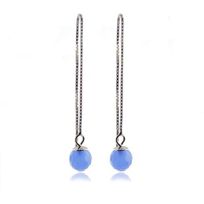Luxenter, Ohrringe aus 925er Sterlingsilber und aquamarinblauem Hydrothermalquarz, rhodiniert Blau Einheitsgröße Luxenter, Ohrringe aus 925er Sterlingsilber und aquamarinblauem Hydrothermalquarz, rhodiniert Blau Einheitsgröße