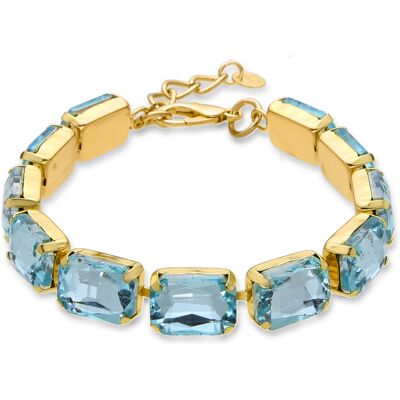 Luxenter Blaues Kristallarmband aus 18k Gelbgold - Ankek Blau Einheitsgröße Luxenter Blaues Kristallarmband aus 18k Gelbgold - Ankek Blau Einheitsgröße