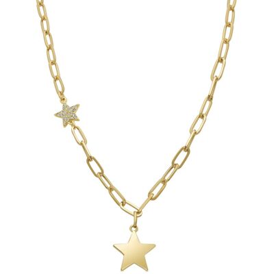 Luxenter Stern Halskette aus 18 Karat Gelbgold mit funkelnden Zirkonia Weiß Einheitsgröße Luxenter Stern Halskette aus 18 Karat Gelbgold mit funkelnden Zirkonia Weiß Einheitsgröße