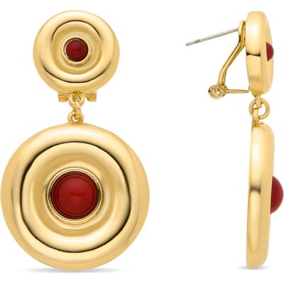 Luxenter-Ohrringe aus 18k Gelbgold - Orche Rot Einheitsgröße Luxenter-Ohrringe aus 18k Gelbgold - Orche Rot Einheitsgröße