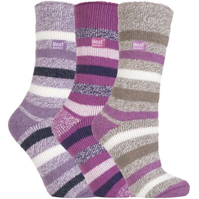 HEAT HOLDERS - 3er Pack Multipack Damen Isolierte Thermosocken für den Winter - Block Stripe Mehrfarben EU 37 - 42 HEAT HOLDERS - 3er Pack Multipack Damen Isolierte Thermosocken für den Winter - Block Stripe Mehrfarben EU 37 - 42