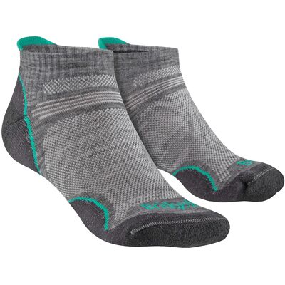 Bridgedale Damen Wandersocken Merino Low - Mittelgrau / Surf - Socken Bridgedale Damen Wandersocken Merino Low - Mittelgrau / Surf - Socken