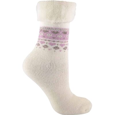Sock Snob Damen Turn Over Top Warme Thermo-Winter-Nordic-Bettsocken Creme EU 37-39,5 Sock Snob Damen Turn Over Top Warme Thermo-Winter-Nordic-Bettsocken Creme EU 37-39,5