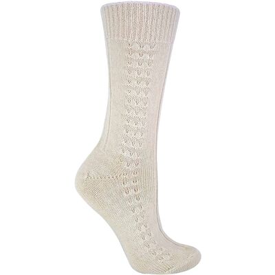 Sock Snob 1 Paar Damen leichte weiche kuschelige gestrickte 100% reine Wolle Bettsocken Creme EU 37-39,5 Sock Snob 1 Paar Damen leichte weiche kuschelige gestrickte 100% reine Wolle Bettsocken Creme EU 37-39,5