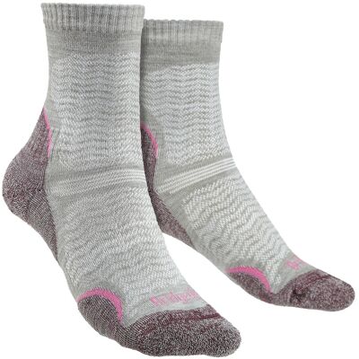 Bridgedale Damen Merino Woll Wandersocken - Ultraleicht - Aubergine - Grau - Größe 7-8.5 Bridgedale Damen Merino Woll Wandersocken - Ultraleicht - Aubergine - Grau - Größe 7-8.5