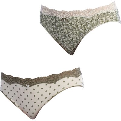 Janira Pack-2 Brislip Coquettes Baumwollhöschen 1031497 für Damen Grün XL Janira Pack-2 Brislip Coquettes Baumwollhöschen 1031497 für Damen Grün XL