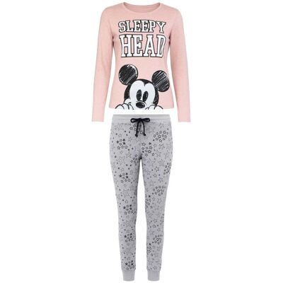Disney Mickey Nap Damen Pyjama-Set in Pink/Grau Mehrfarben S Disney Mickey Nap Damen Pyjama-Set in Pink/Grau Mehrfarben S