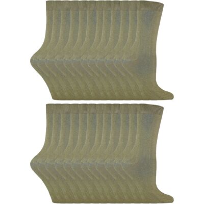 Sock Snob 24 Paar Damen Uni Baumwollreiche Kniestrümpfe Khaki US 37-40 Sock Snob 24 Paar Damen Uni Baumwollreiche Kniestrümpfe Khaki US 37-40