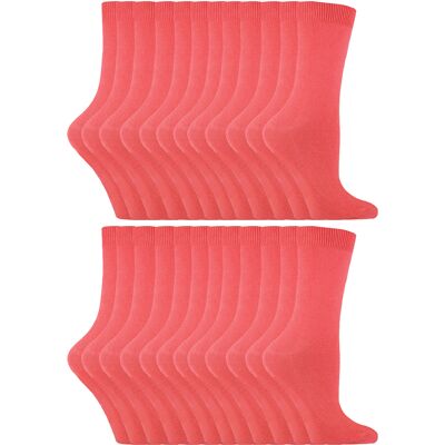 Sock Snob 24 Paar Damen Einfarbige Baumwollreiche Kniestrümpfe Rosa US 37-40 Sock Snob 24 Paar Damen Einfarbige Baumwollreiche Kniestrümpfe Rosa US 37-40