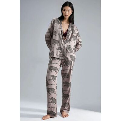 Hiccup Leopardmuster Langarm-Pyjama-Set Erröten XS Hiccup Leopardmuster Langarm-Pyjama-Set Erröten XS