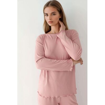 Hiccup Gemütliches Lässig Geschnittenes Langarm-Pyjama-Set Hell-Pink XL Hiccup Gemütliches Lässig Geschnittenes Langarm-Pyjama-Set Hell-Pink XL