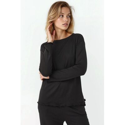 Hiccup Gemütliches, lockeres Langarm-Pyjama-Set Schwarz XL Hiccup Gemütliches, lockeres Langarm-Pyjama-Set Schwarz XL