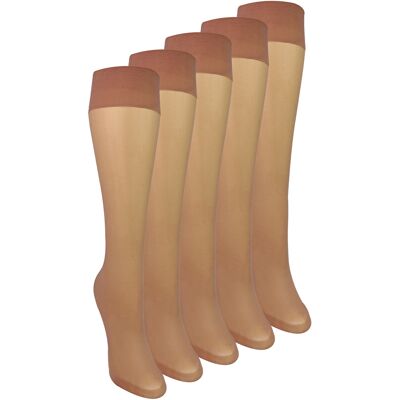 Sock Snob 5er Pack Damen Kniestrümpfe 15 Denier Leichte transparente Socken Beige EU 37 - 42 Sock Snob 5er Pack Damen Kniestrümpfe 15 Denier Leichte transparente Socken Beige EU 37 - 42