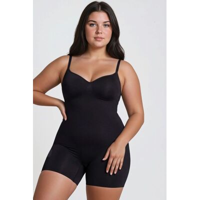 Hiccup Premium Nahtloses Extra Festes Oberschenkel-Bodysuit Shapewear Schwarz L Hiccup Premium Nahtloses Extra Festes Oberschenkel-Bodysuit Shapewear Schwarz L