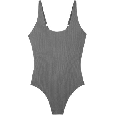 Wolford - Bodysuit für Damen, Rippenstrick (Rauch-Grau) Grau EU 38 / UK 10 Wolford - Bodysuit für Damen, Rippenstrick (Rauch-Grau) Grau EU 38 / UK 10