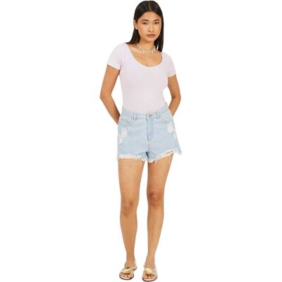 Brave Soul - Bodysuit für Damen, Gerafftes Detail (Dunkelflieder) Lila EU 38 / UK 10 Brave Soul - Bodysuit für Damen, Gerafftes Detail (Dunkelflieder) Lila EU 38 / UK 10