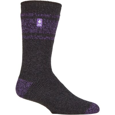 Heat Holders Wärmehalter - Herren extra dicke Thermosocken für den Winter Warme flauschige Fleece isolierte Socken Geschenke für Männer - Charcoal / Lila (Athen) Grau EU 39 - 45 Heat Holders Wärmehalter - Herren extra dicke Thermosocken für den Winter Warme flauschige Fleece isolierte Socken Geschenke für Männer - Charcoal / Lila (Athen) Grau EU 39 - 45