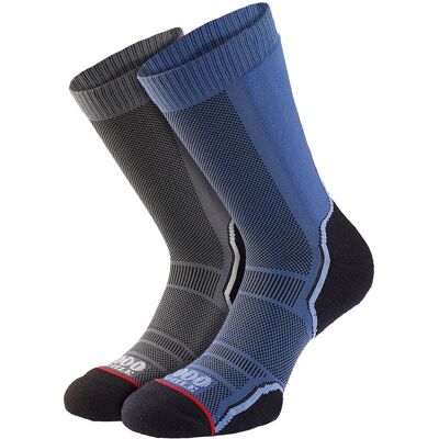 1000 Mile Socks 1000 Mile - 2er-Pack Herren Trekking Socken mit einlagigem, atmungsaktivem Merinowolle - Marineblau / Anthrazit Grau EU 46 - 48 1000 Mile Socks 1000 Mile - 2er-Pack Herren Trekking Socken mit einlagigem, atmungsaktivem Merinowolle - Marineblau / Anthrazit Grau EU 46 - 48