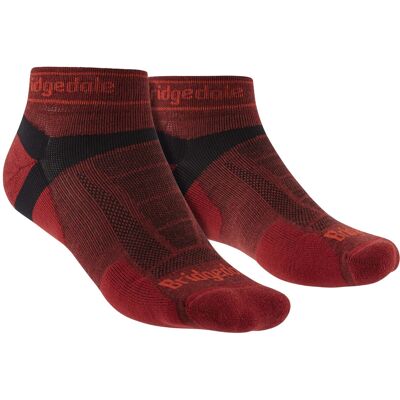 Bridgedale - Ultraleichte Merino-Laufsocken für Herren - Rot Rot EU 40 - 42 Bridgedale - Ultraleichte Merino-Laufsocken für Herren - Rot Rot EU 40 - 42