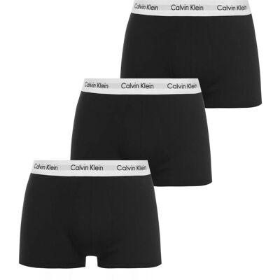 Calvin Klein Herren 3er-Pack Boxershorts – mittlerer Bund – schwarz/weißes Band Schwarz-Weiss L Calvin Klein Herren 3er-Pack Boxershorts – mittlerer Bund – schwarz/weißes Band Schwarz-Weiss L