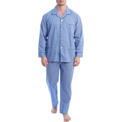 Kisses&Love KLP5 Herren Popeline-Pyjama Blau M Kisses&Love KLP5 Herren Popeline-Pyjama Blau M