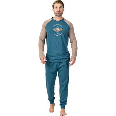 Munich MU16 Schlafanzug mit langen Ärmeln für Männer Blau 2XL Munich MU16 Schlafanzug mit langen Ärmeln für Männer Blau 2XL