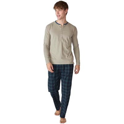 J&J Brothers JJBFP5602 Langärmeliger Schlafanzug aus Baumwolle für Männer Grün 2XL J&J Brothers JJBFP5602 Langärmeliger Schlafanzug aus Baumwolle für Männer Grün 2XL