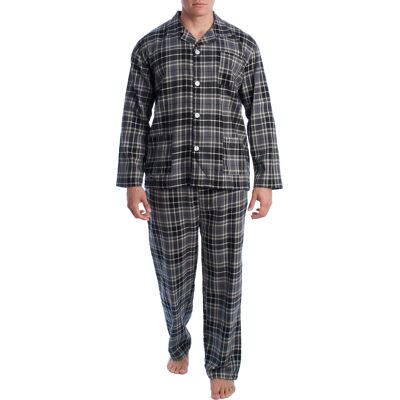 Kisses&Love Herren Schlafanzug aus Baumwolle mit langärmeligem Hemd KLP7 Grau XL Kisses&Love Herren Schlafanzug aus Baumwolle mit langärmeligem Hemd KLP7 Grau XL