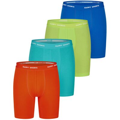 Happy Shorts Herren Retro Boxer Neon Long 4-Pack Retroshorts, Vintage Boxer, Mehrfarben XL Happy Shorts Herren Retro Boxer Neon Long 4-Pack Retroshorts, Vintage Boxer, Mehrfarben XL