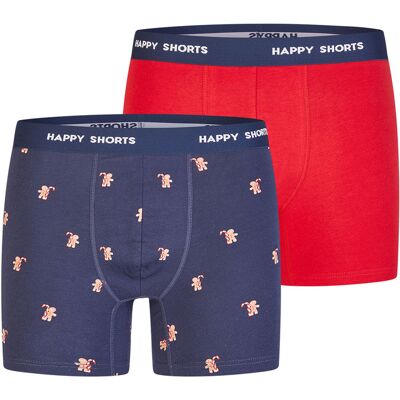 Happy Shorts Herren Boxer ChristmasBoxershorts, Unterhose, Boxerbriefs Dunkelblau XL Happy Shorts Herren Boxer ChristmasBoxershorts, Unterhose, Boxerbriefs Dunkelblau XL