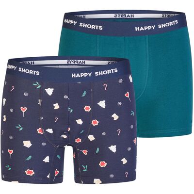 Happy Shorts Herren Boxer ChristmasBoxershorts, Unterhose, Boxerbriefs Dunkelblau 2XL Happy Shorts Herren Boxer ChristmasBoxershorts, Unterhose, Boxerbriefs Dunkelblau 2XL