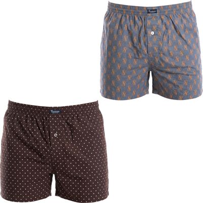 Abanderado Packung mit 2 essentiellen Baumwoll-Boxershorts für Männer mit elastischem Bund A0100 Mehrfarben M Abanderado Packung mit 2 essentiellen Baumwoll-Boxershorts für Männer mit elastischem Bund A0100 Mehrfarben M