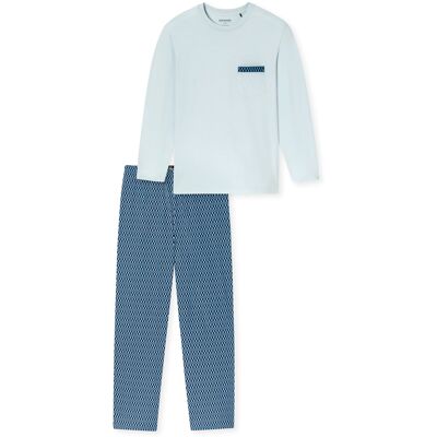 Schiesser Herren Pyjama ComfortSchlafanzug, Pyjama Set, Nachtwäsche Hellblau EU58 Schiesser Herren Pyjama ComfortSchlafanzug, Pyjama Set, Nachtwäsche Hellblau EU58