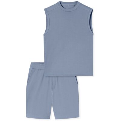 Schiesser Herren Pyjama ModernSchlafanzug, Pyjama Set, Nachtwäsche Blau & Grau Multi EU 52 Schiesser Herren Pyjama ModernSchlafanzug, Pyjama Set, Nachtwäsche Blau & Grau Multi EU 52