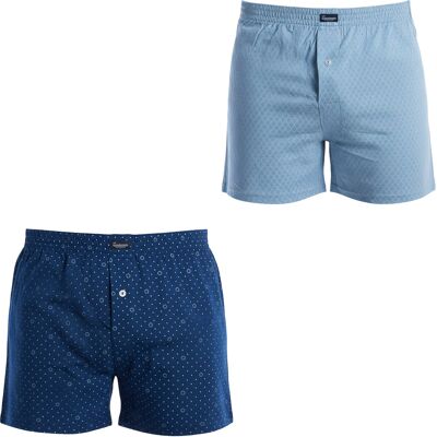 Abanderado Packung mit 2 essential Baumwoll-Herrenboxershorts mit elastischem Bund A0100 Blau 2XL Abanderado Packung mit 2 essential Baumwoll-Herrenboxershorts mit elastischem Bund A0100 Blau 2XL