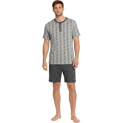 Kisses&Love Herren Sommer kurze Baumwollpyjamas KL30000 Grau M Kisses&Love Herren Sommer kurze Baumwollpyjamas KL30000 Grau M