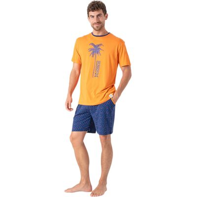 Munich Herren Sommer Kurzpyjamas MU9 Orange S Munich Herren Sommer Kurzpyjamas MU9 Orange S