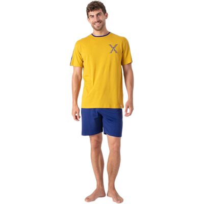 Munich Herren Sommerkurzpyjama MU9 Gelb XL Munich Herren Sommerkurzpyjama MU9 Gelb XL